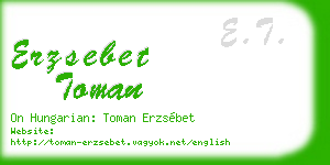 erzsebet toman business card