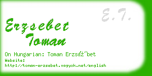 erzsebet toman business card